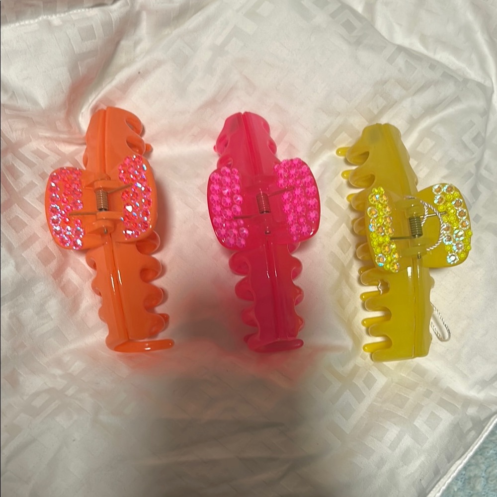 Colorful Hair Clips with Rhinestones - Picture 2 of 5